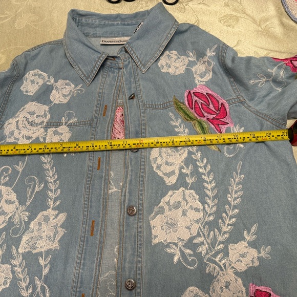 Vintage Drapers +Damon’s button up jacket embroidered lace/floral Size SMALL - Picture 9 of 14